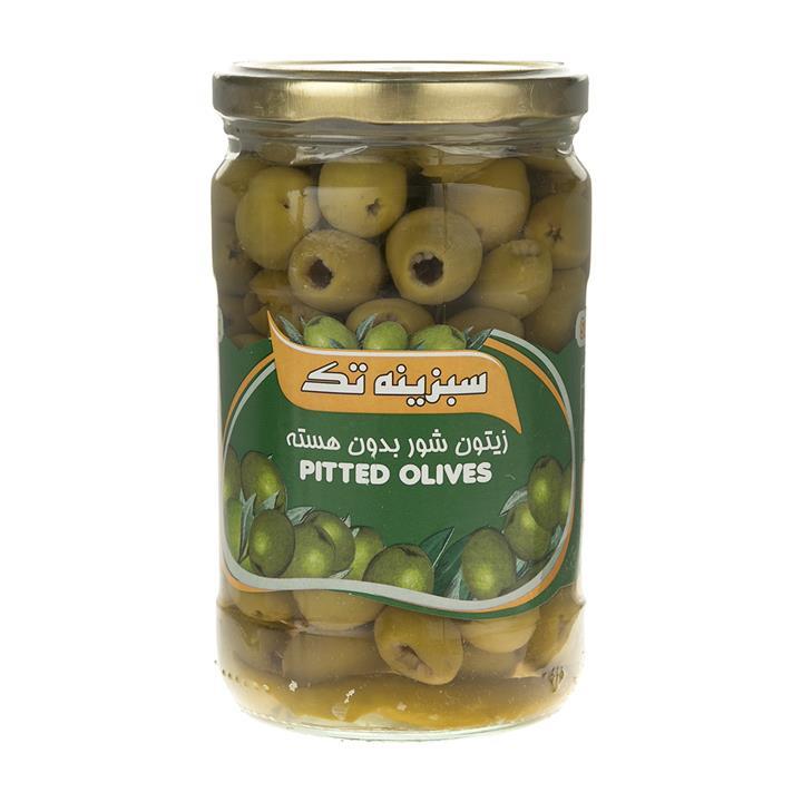 زیتون شور بدون هسته سبزینه تک مقدار 700 گرم Sabzine Tak Salted Olives Without Kernel 700 Gr